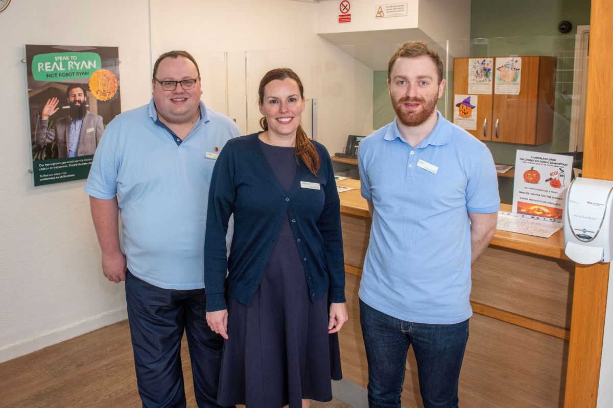 Staff at The Cumberland's Langholm branch